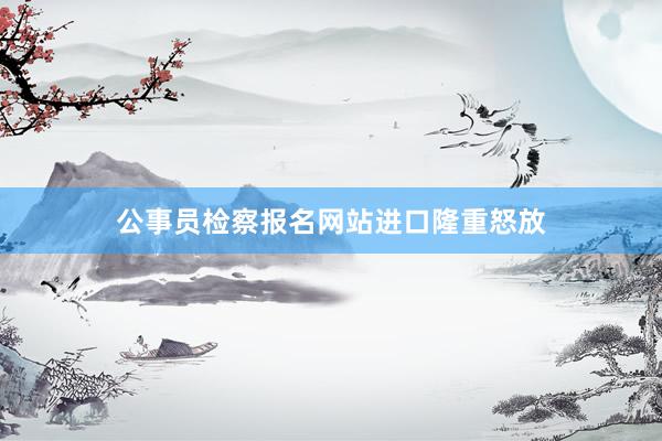公事员检察报名网站进口隆重怒放