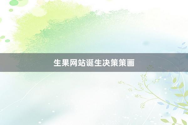 生果网站诞生决策策画